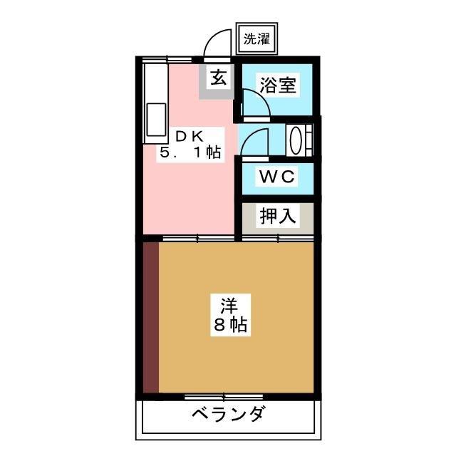 コスモコーポ第3(1DK/2階)の間取り写真