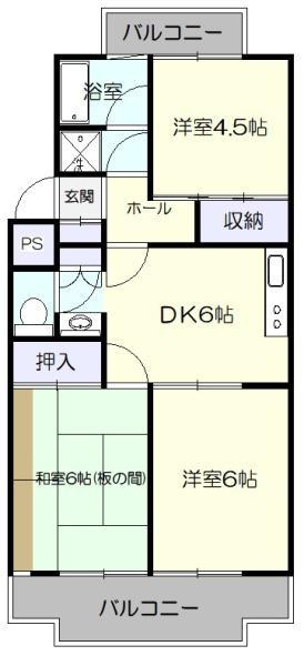 グランデール小手指1号(3DK/1階)の間取り写真