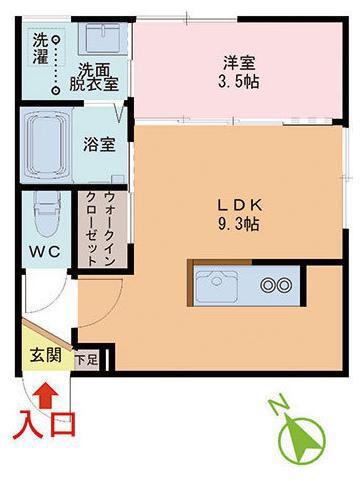 ECLATVI(1LDK/2階)の間取り写真