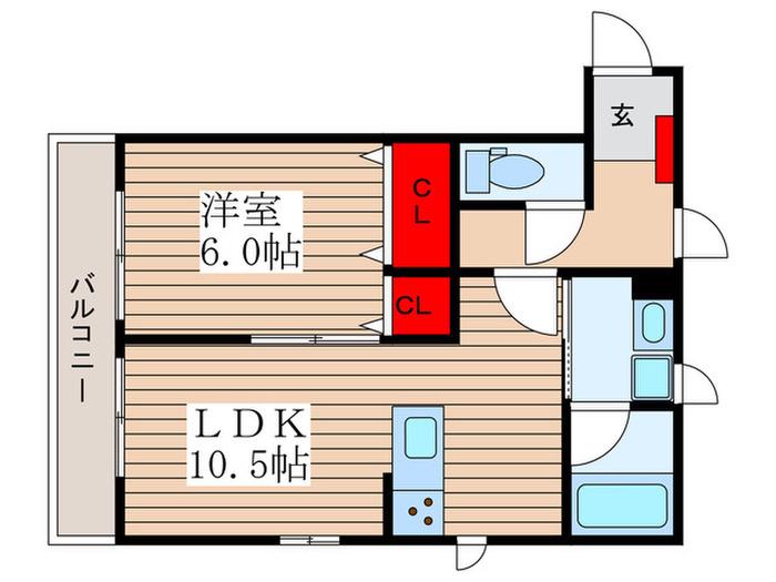 ALAMOANA(1LDK/3階)の間取り写真