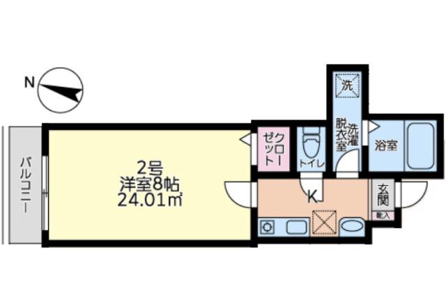 シャレド森下(1K/2階)の間取り写真