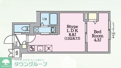 エルファーロ三鷹(1LDK/2階)の間取り写真