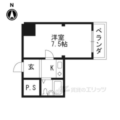 朝日プラザ鴨川Ⅱ(ワンルーム/7階)の間取り写真