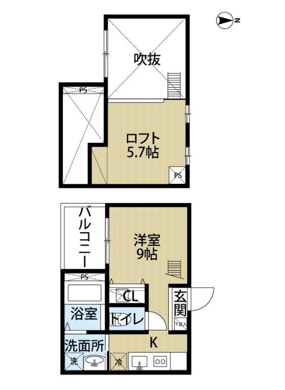 LIBRE道徳(ワンルーム/2階)の間取り写真