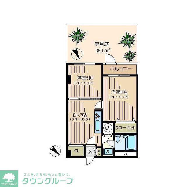 パイロットハウス北新宿(2DK/1階)の間取り写真