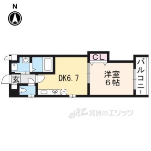 ネストル(1DK/3階)の間取り写真