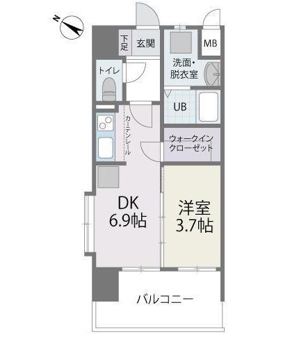 カーサ エンペサール(1DK/4階)の間取り写真