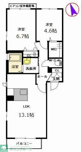 ドエル金山(2LDK/3階)の間取り写真