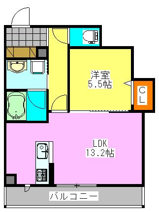 蔵屋マンション第5(1LDK/1階)の間取り写真