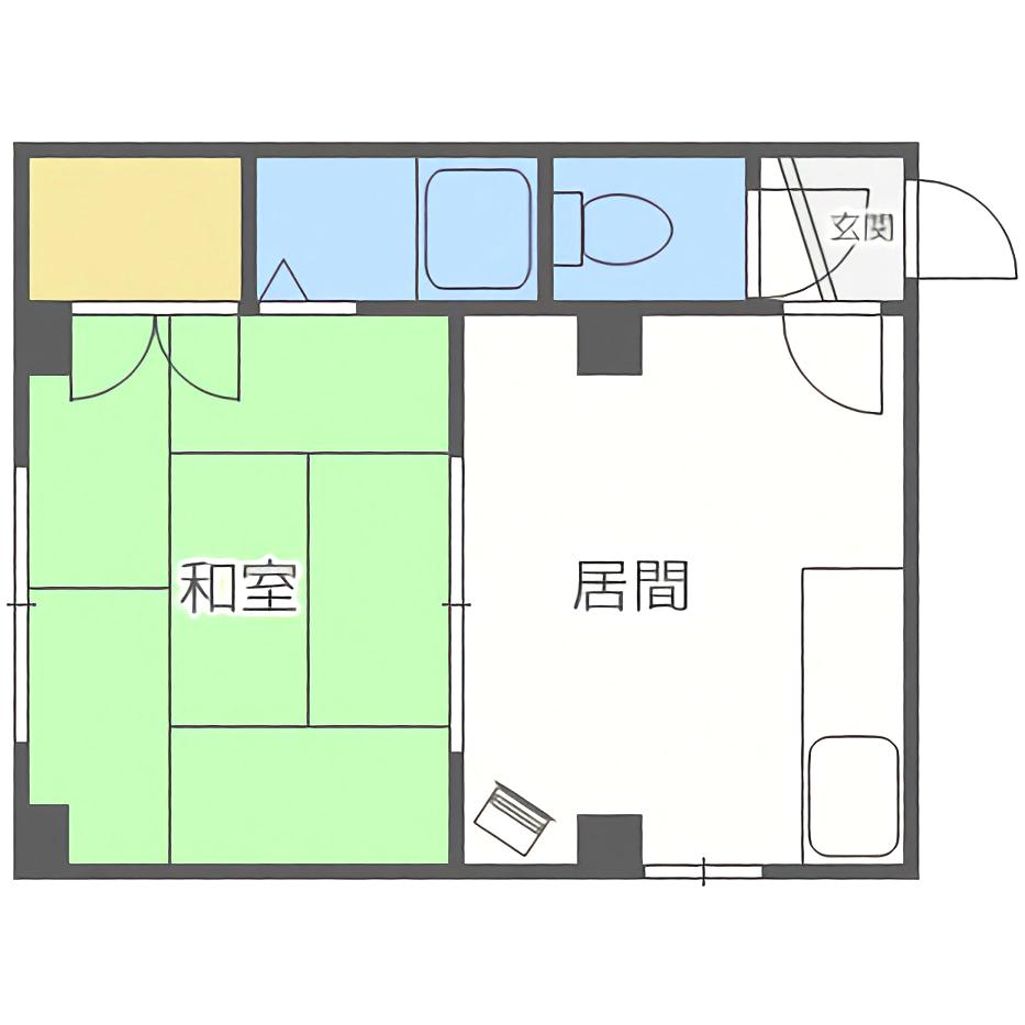 サンシティS・S(1DK/2階)の間取り写真