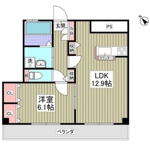 MK SQUARE(1LDK/2階)の間取り写真