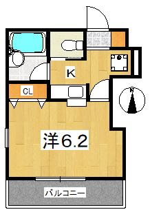 VERDE(1K/1階)の間取り写真