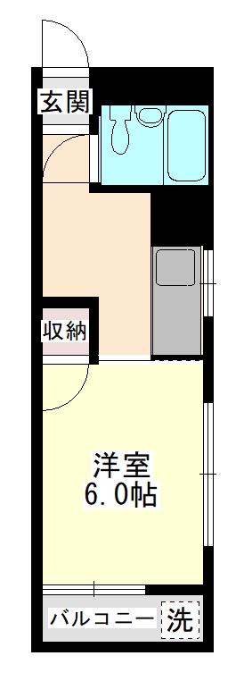 T・Mレジデンス(1K/2階)の間取り写真