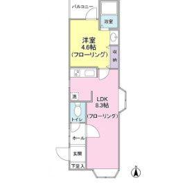 パティオ自由が丘(1LDK/3階)の間取り写真