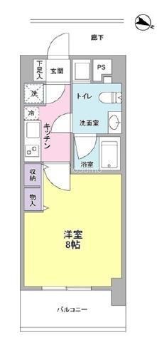 アプリーレ京町堀(1K/2階)の間取り写真