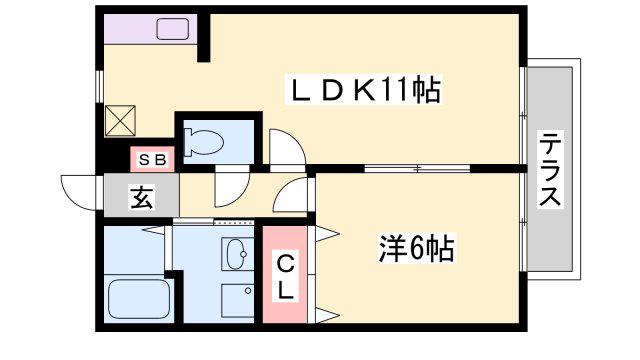 プチシャンテ(1LDK/1階)の間取り写真