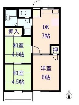 親和ハイツ(3DK/2階)の間取り写真