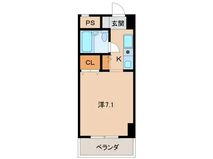 シェトワ城東(1K/4階)の間取り写真