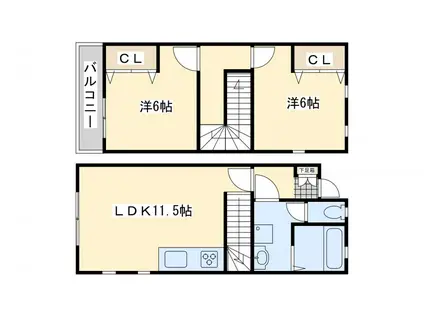 J-メゾンI(2LDK/1階)の間取り写真