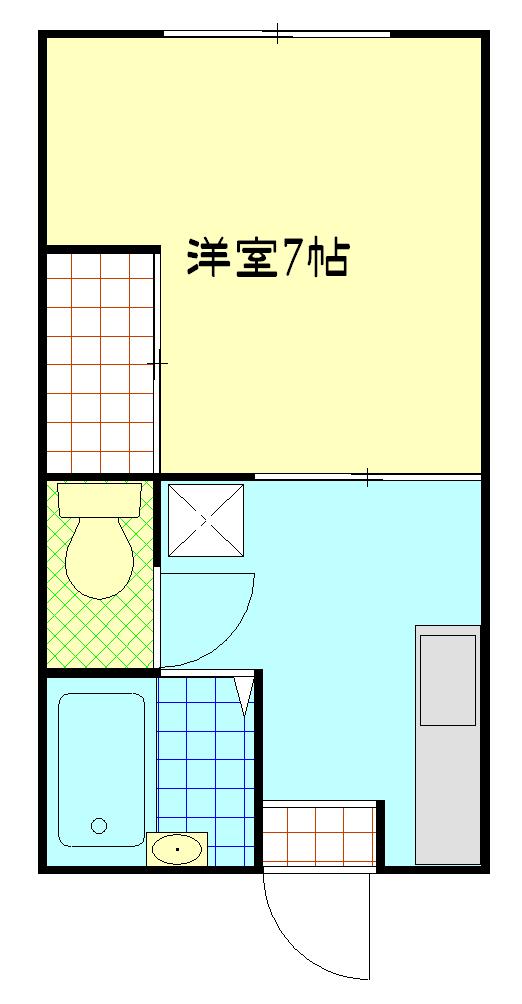 トールスハイツB(1K/2階)の間取り写真