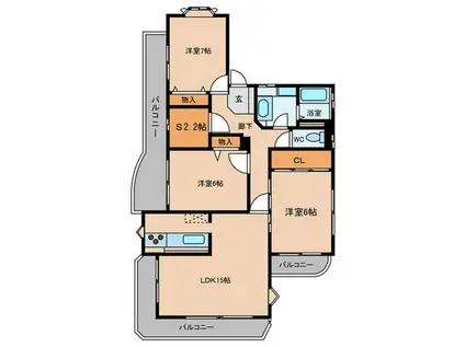 レジデンス・オリオン(3SLDK/2階)の間取り写真