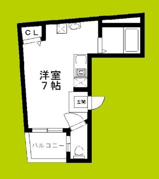 ステイタス難波(ワンルーム/1階)の間取り写真