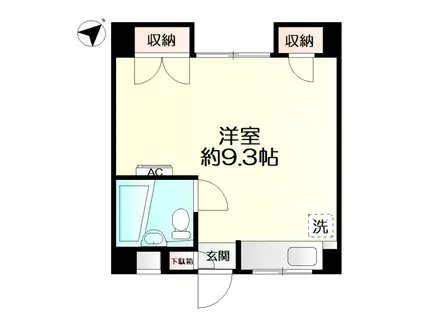 ソレイユ経堂(ワンルーム/3階)の間取り写真