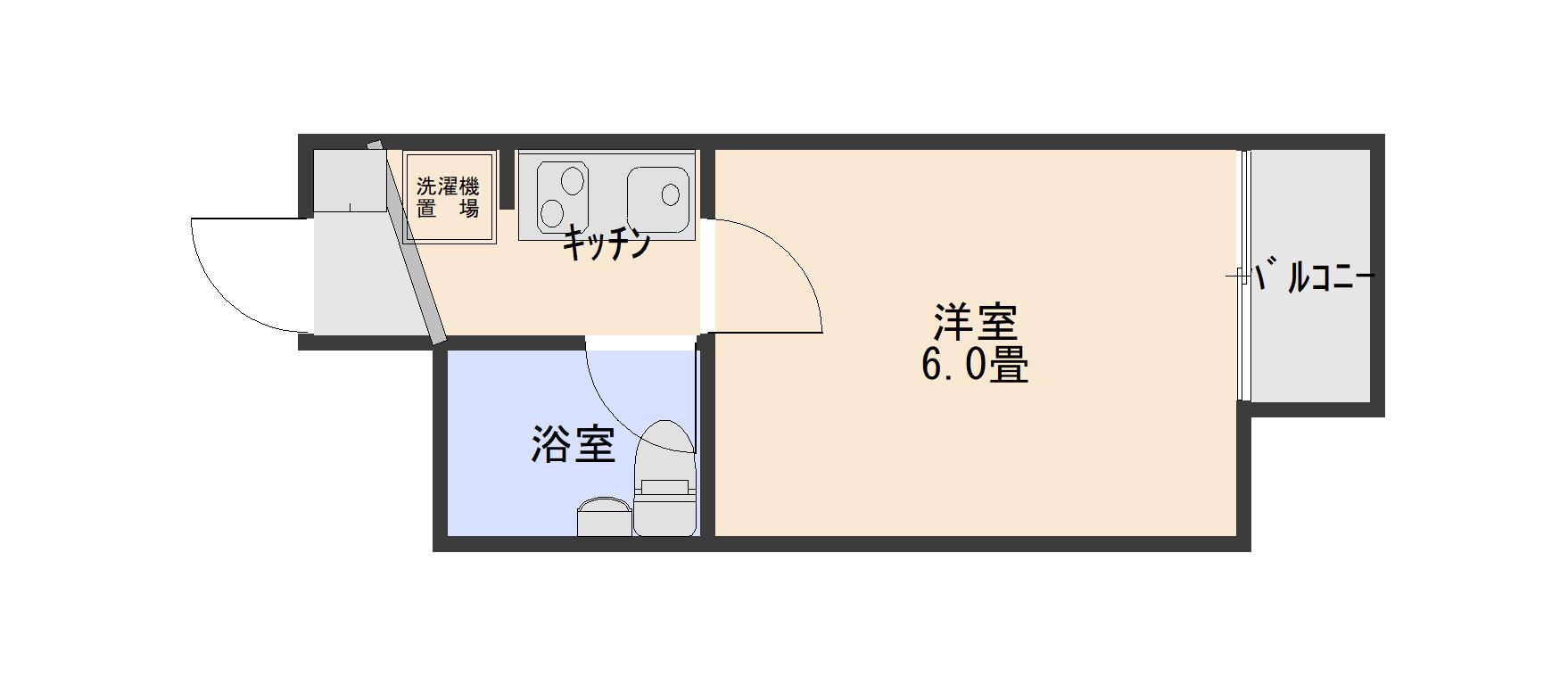 清水センチュリー(1K/2階)の間取り写真