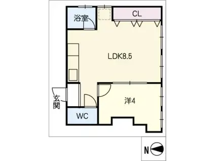 松島ビル(1LDK/3階)の間取り写真