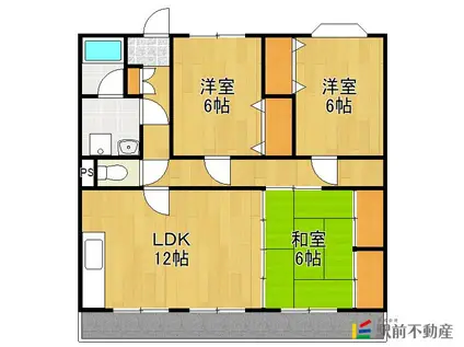 サンコウ舞松原II(3LDK/3階)の間取り写真