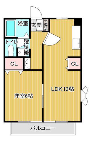 ハイツサンフラワー(1LDK/1階)の間取り写真