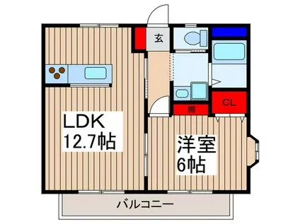 アフィニス(1LDK/2階)の間取り写真