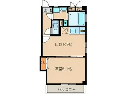 エフォールヒロII(1LDK/3階)の間取り写真