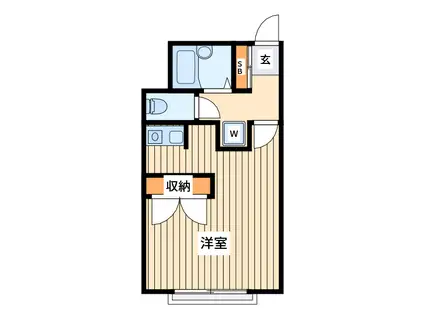 エリア中山(ワンルーム/2階)の間取り写真