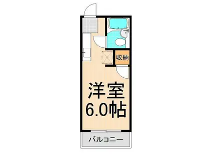 ボヌール北綾瀬(ワンルーム/2階)の間取り写真