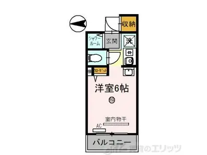 シャロームII(ワンルーム/4階)の間取り写真