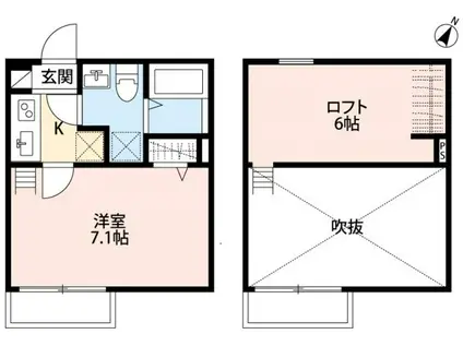 スリジエ相模が丘(1K/2階)の間取り写真