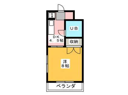 レジデンス三方ヶ原(1K/1階)の間取り写真