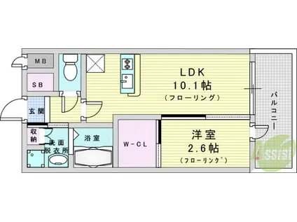セレニテ十三ミラク(1LDK/5階)の間取り写真