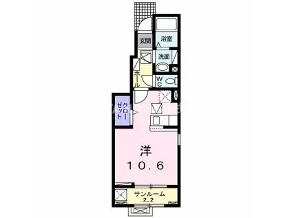 ルミエール 弥栄I(ワンルーム/2階)の間取り写真