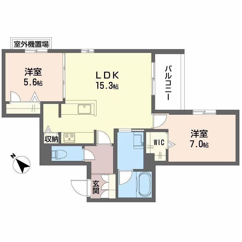 オルキデア クオーレ(2LDK/3階)の間取り写真