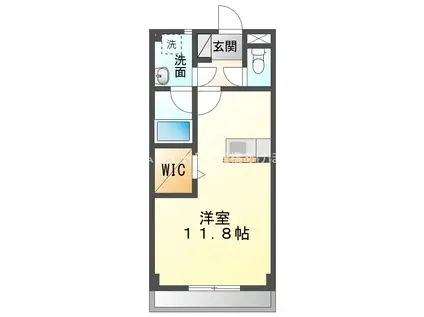 カルディアス大岩A(1K/1階)の間取り写真