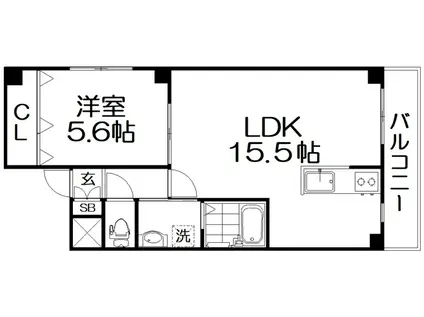 ENDLESSLY 北中振(1LDK/1階)の間取り写真