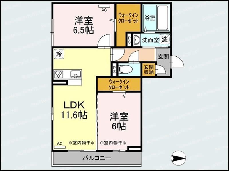 カーサコラゾン(1LDK/3階)の間取り写真