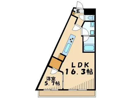 FELICEフェリーチェ(1LDK/2階)の間取り写真