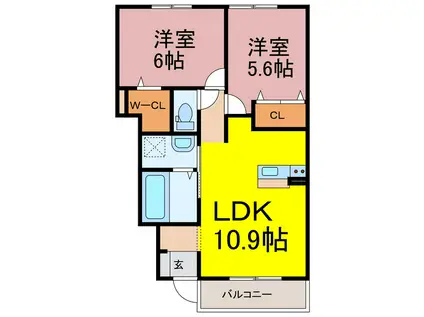 サニーコート(2LDK/1階)の間取り写真