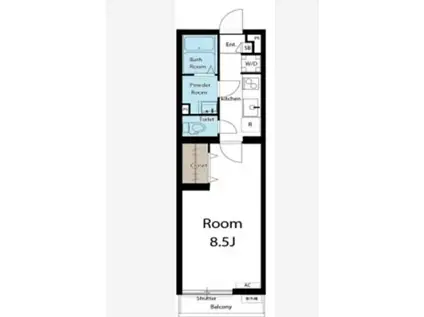 リブリ・リヴェール樽町(1K/2階)の間取り写真