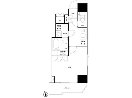 ルーブル新宿原町(1K/11階)の間取り写真
