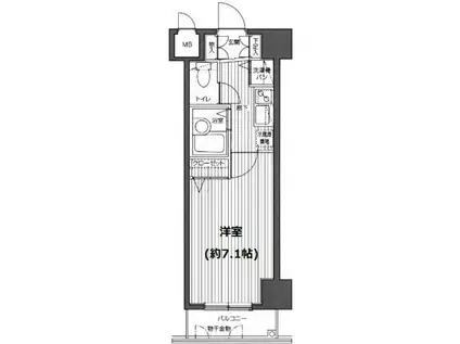 ガラステージ麻布十番(1K/10階)の間取り写真
