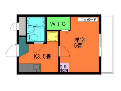 グレース21(1K/3階)の間取り写真